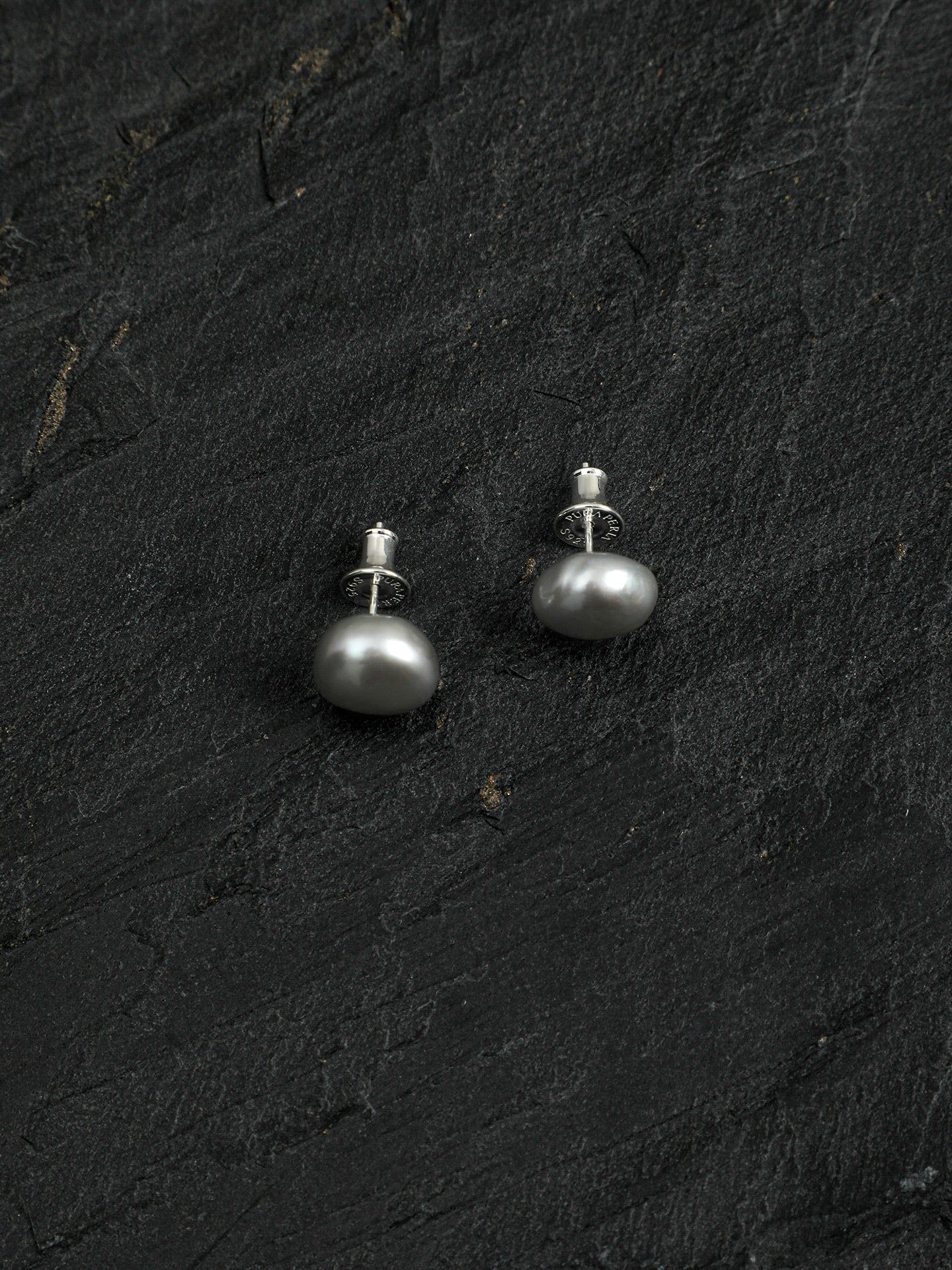 Sterling Silver Baroque Pearl Stud Earrings
