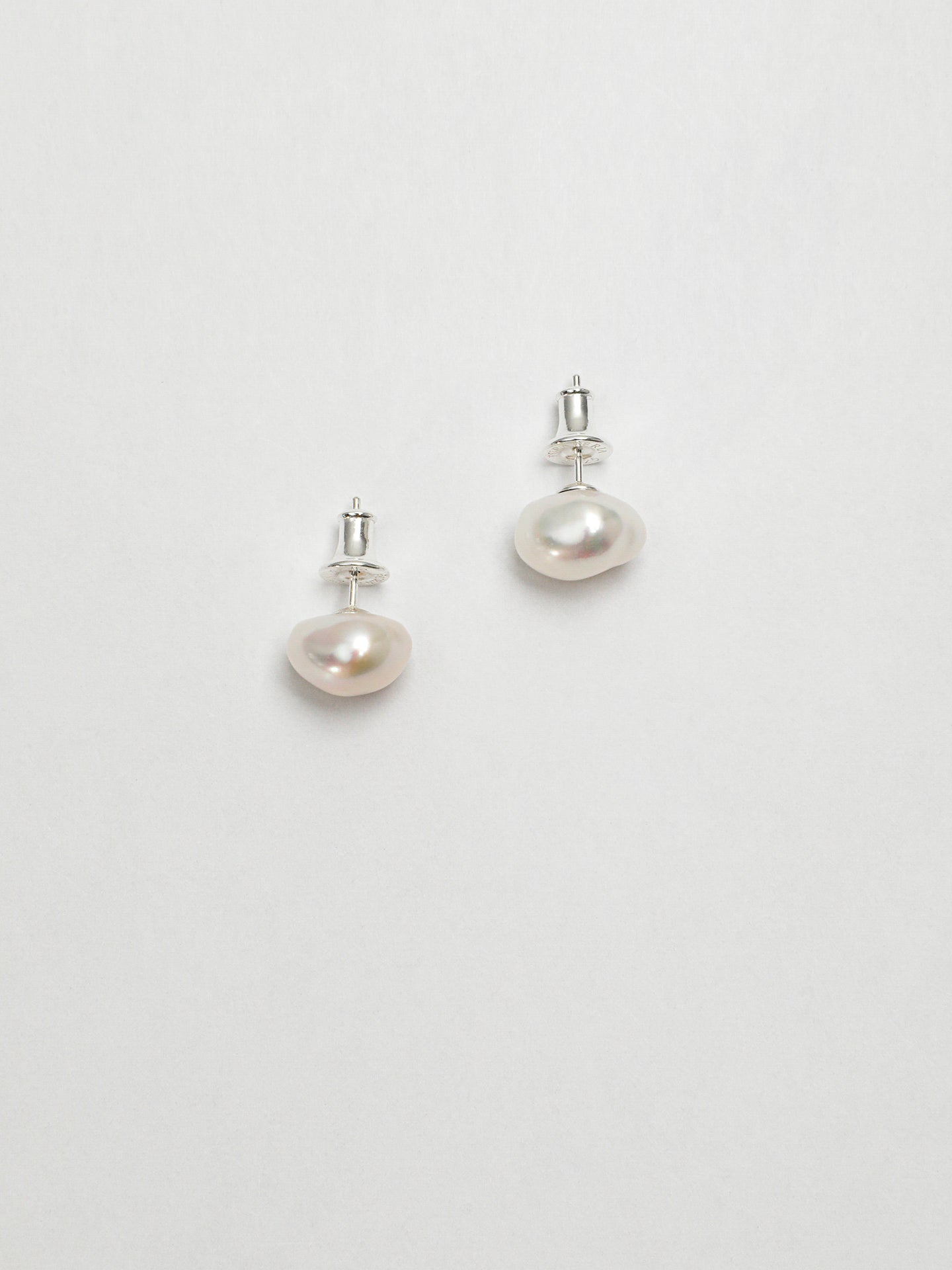Sterling Silver Baroque Pearl Stud Earrings