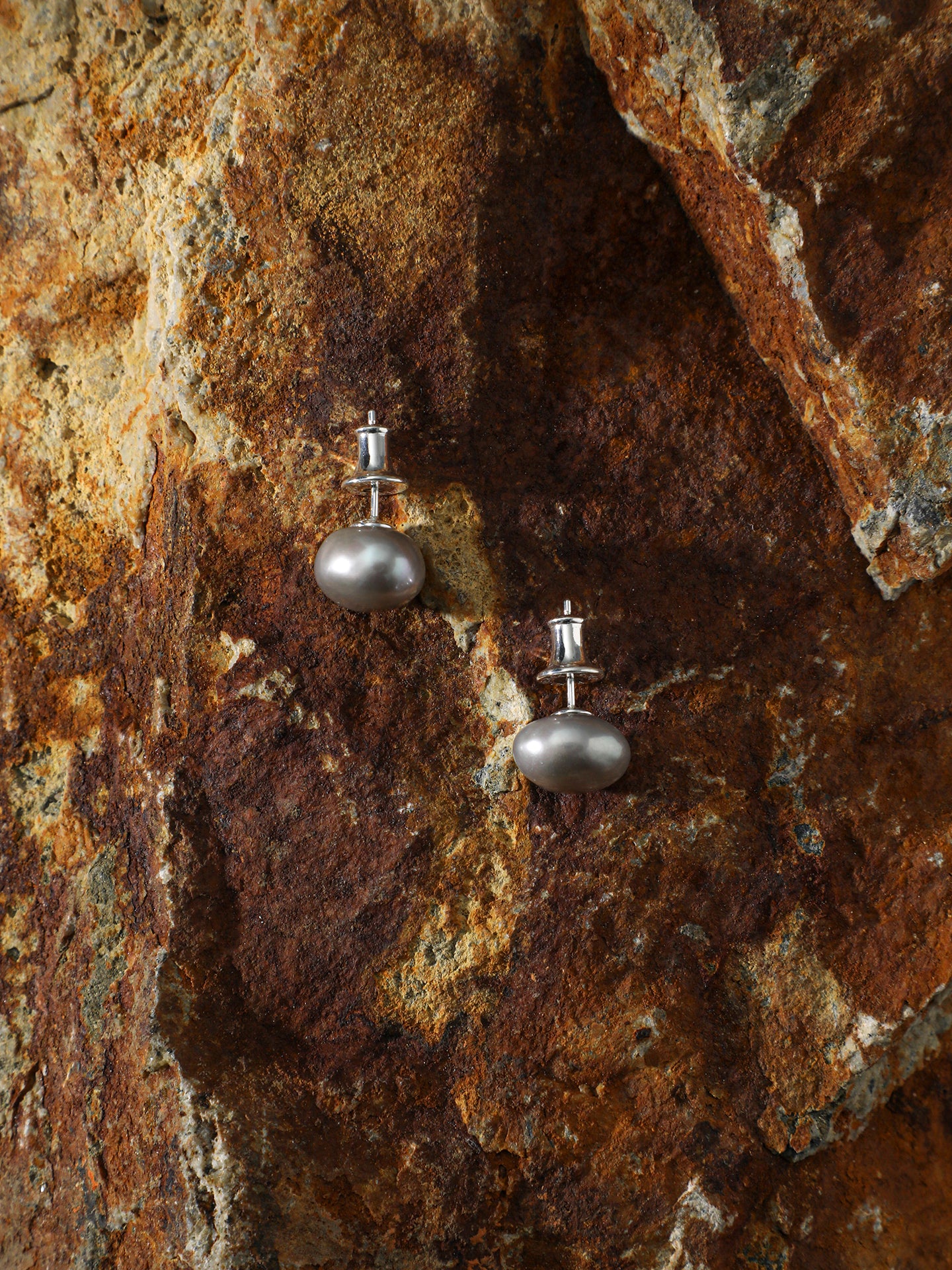 Sterling Silver Baroque Pearl Stud Earrings