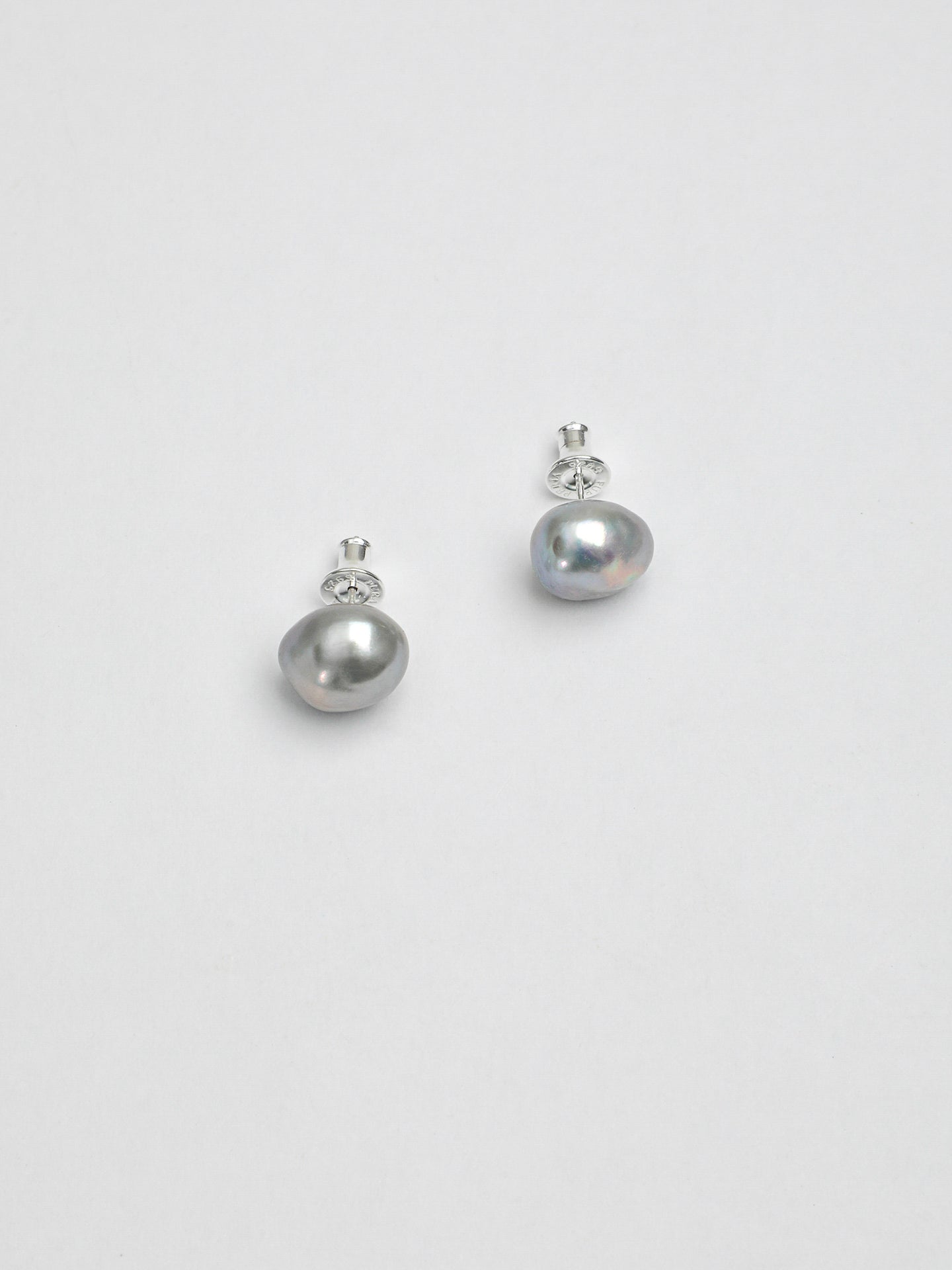 Sterling Silver Baroque Pearl Stud Earrings