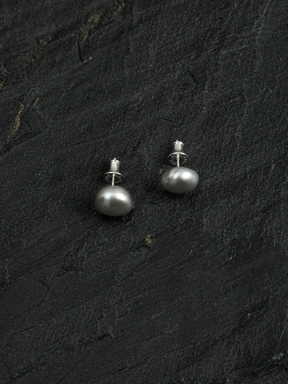 Sterling Silver Baroque Pearl Stud Earrings