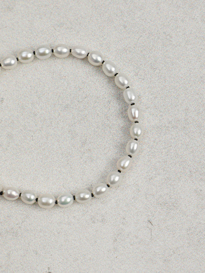 Minimal Freshwater Pearl Bracelet with Sterling Silver Toggle Clasp