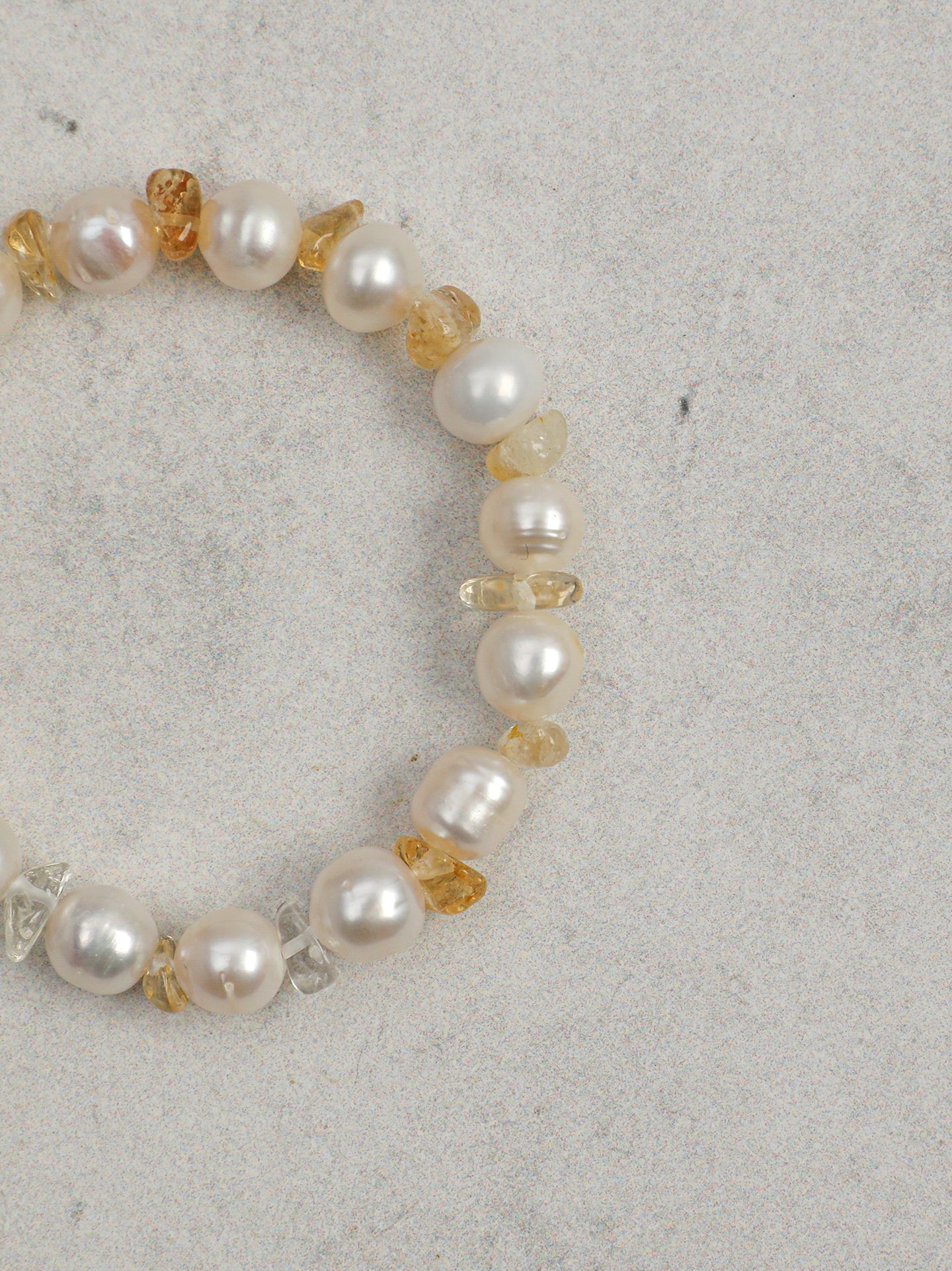 Luminous Freshwater Pearl & Amber Bracelet in Sterling Silver