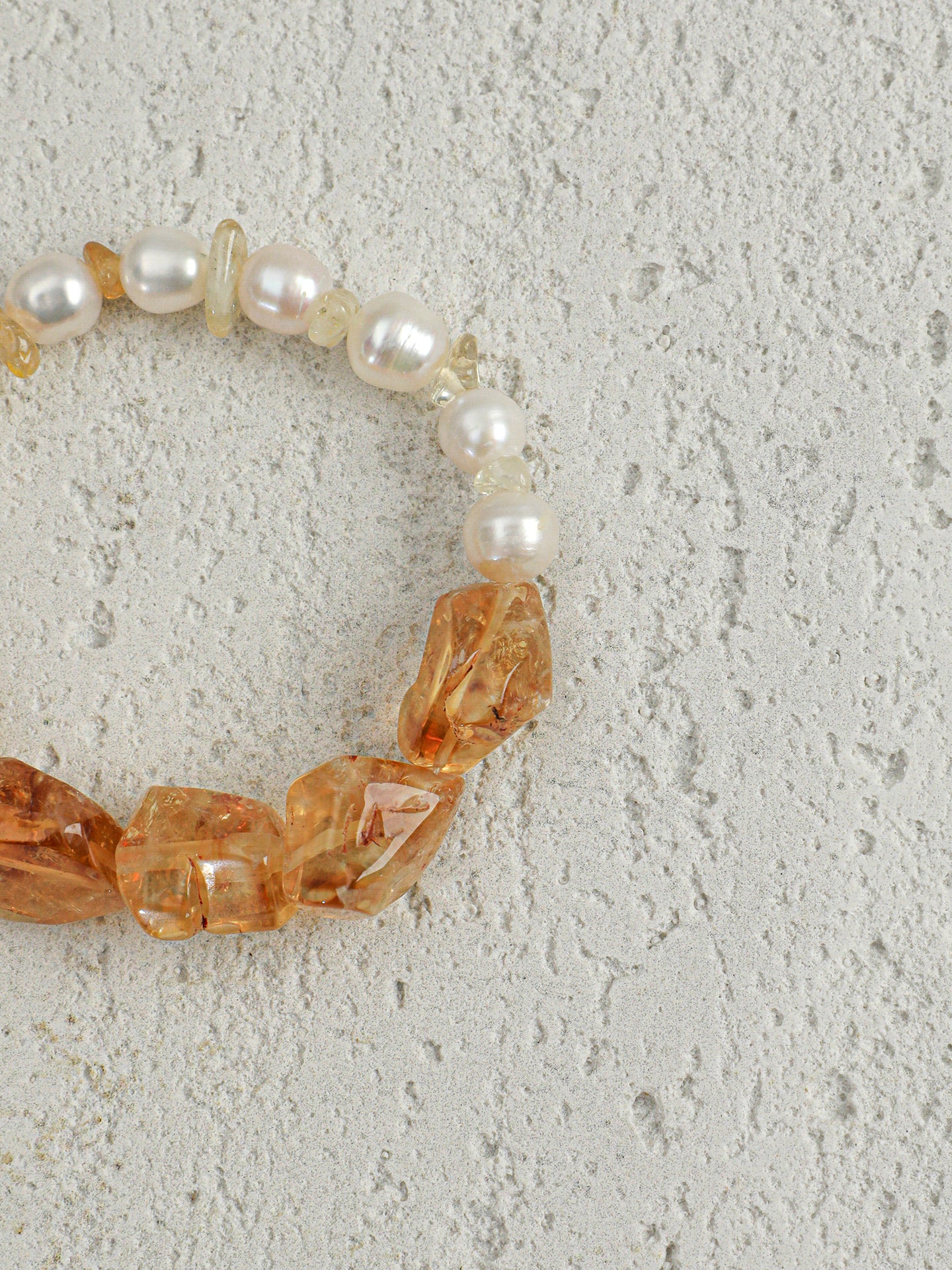 Freshwater Pearl & Brazilian Citrine Bracelet in Sterling Silver