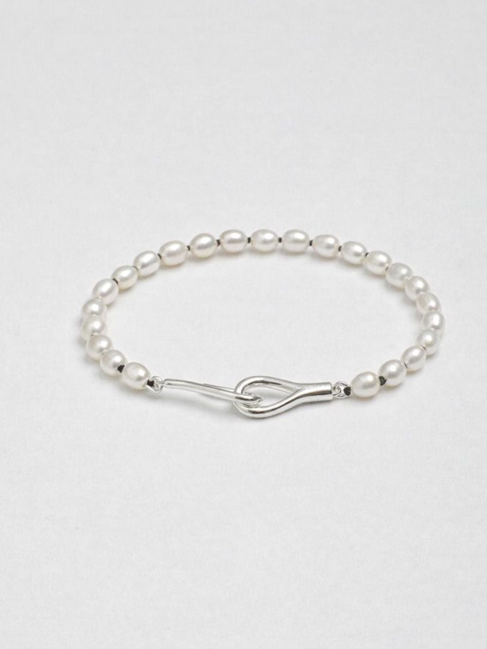 Minimal Freshwater Pearl Bracelet with Sterling Silver Toggle Clasp