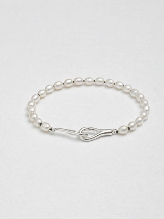 Minimal Freshwater Pearl Bracelet with Sterling Silver Toggle Clasp