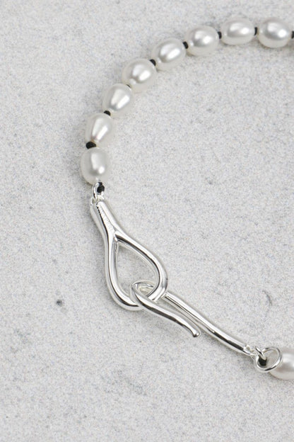 Minimal Freshwater Pearl Bracelet with Sterling Silver Toggle Clasp